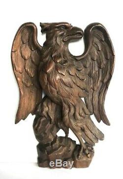 Large Hand Carved Federal Eagle Wall Plaque