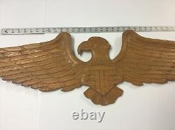 Large Hand Carved Wooden American Eagle Wall Plaque 42 Long