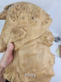 Large Vintage Hand Carved Burl Maple Detailed Bald Eagle Signed Wall Plaque