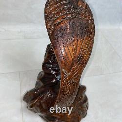 Large Wooden Bird Statue Hand Carved Sculpture