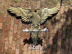 Large antique folk art Hand carved gold guilded Americana Eagle Wall Decor