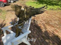 Large antique folk art Hand carved gold guilded Americana Eagle Wall Decor