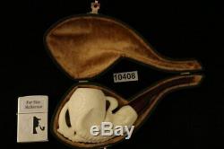 Lattice Eagle's Claw Hand Carved Block Meerschaum Pipe with CASE 10408