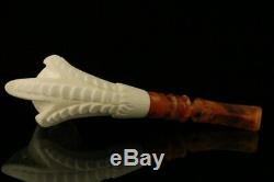 Lattice Eagle's Claw Hand Carved Block Meerschaum Pipe with custom CASE 10858