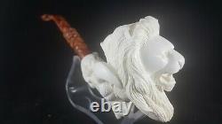 Leo head eagle claw meerschaum pipe, hand carved pipe, smoking pipe