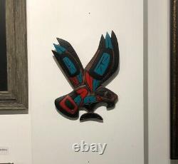 Lester EDWARDS 13 Eagle Coast Salish Haida Carving Hand Painted Native Art R