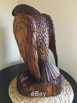 Life Sized Large Hand Carved Eagle by artist Walter Furr