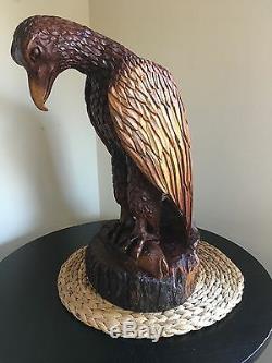 Life Sized Large Hand Carved Eagle by artist Walter Furr