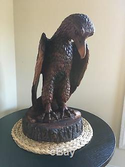 Life Sized Large Hand Carved Eagle by artist Walter Furr