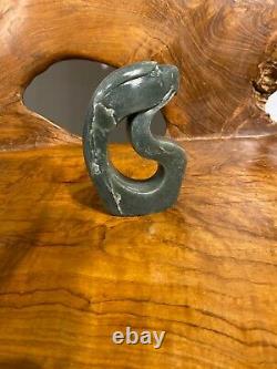 Loreene HENRY Carving Soapstone Hand Carved Eagle steatite Six Nations Signature