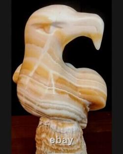 Lrg Majestic Hand Carved Onyx Eagle Statue 33lb STUNNING