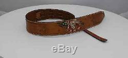MOUSAI Handmade Guitar Strap w\Screaming Eagle-HandCarved-Argentine Leather