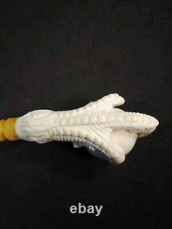 Meerschaum Eagle claw with egg hand carved pipe by CELEBI in Turkey in case