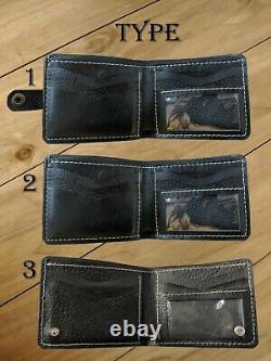 Men's 3D Genuine Leather Wallet, Hand-Carved, Bald Eagle, United States Flag