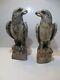 Midcentury Italy Era Hand Carved Pair Of Alabaster Majestic Eagle Sculptures