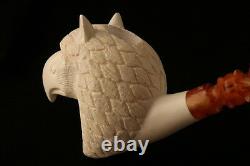 Myth Eagle Hand Carved Block Meerschaum Pipe in a fitted CASE 7585