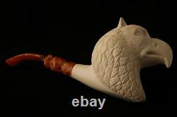 Myth Eagle Hand Carved Block Meerschaum Pipe in a fitted CASE 7585