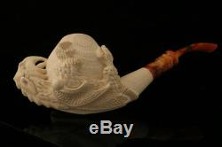 Myth Eagle Hand Carved Block Meerschaum Pipe in a fitted CASE 8408
