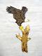 New! Hand Carved Bald Eagle Ready To Fly Wall Art Chainsaw Wood Carving