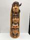 Native American Tribal 3-face, Eagle Totem Pole Hand Carved/painted 20.5 Tall