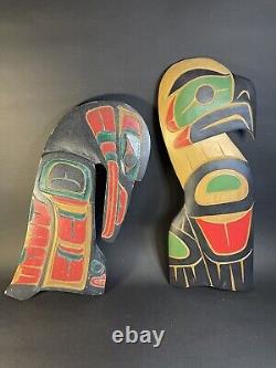 Native Carving First Nations Artist David Louis 11 Eagle 1993 + Unsigned One
