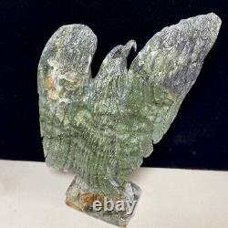 Natural Crystal Cluster Mineral Specimens Marine Stone Handcarved Eagle Gift