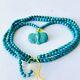 Natural Gemstone Turquoise Beads Hand-carved Eagle Amulet Pendant Necklace