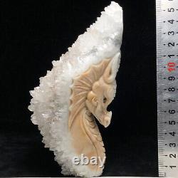 Natural crystal clusters quartz mineral specimens boutique hand-carved eagle