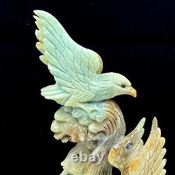 Natural crystal quartz mineral specimens Hand Carved blue sky eagle reiki gift