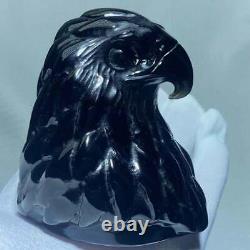 Natural pure hand carved obsidian rare eagle collection educational specimens