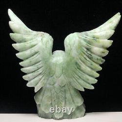 Natural quartz crystal cluster mineral specimen Dushan jade hand-carved eagle