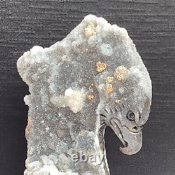 Natural quartz crystal cluster mineral specimen hand-carved The eagle collection