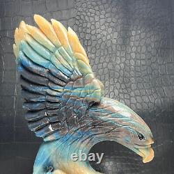 NaturalCrystal Mineral Specimen. Trolleite. Hand-carved EAGLE. Stone Statue. GIFT. PY