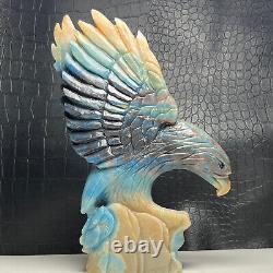 NaturalCrystal Mineral Specimen. Trolleite. Hand-carved EAGLE. Stone Statue. GIFT. PY