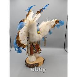 Navajo Eagle Dancer Kachina Hand Carved Cottonwood 14 Tall Authentic Signed VTG