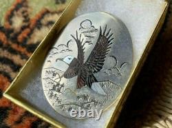 Navajo Larry Watchman Sterling Silver Hand Carved Inlay Eagle Pin/ Pendant