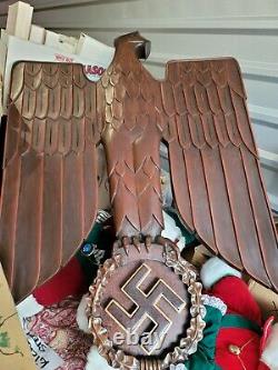 Nazi eagle hand carved wooden Reichsadler beautiful