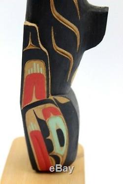 Ned Mattilpi Hand Carved Painted Signed Totem Eagle Killer Whale First Nation