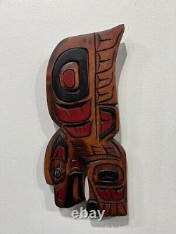 Nelson McCarty 12 EAGLE Lytton CARVING Hand Painted Indigenous Native Red art