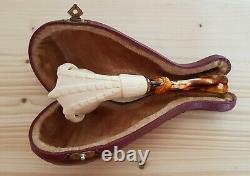 Nice Antique Meerschaum Pipe hand carved Eagle Claw closed