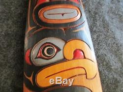 Northwest Coast Ceremonial Eagle Paddle, Hand Carved & Painted Oar Wy-02451