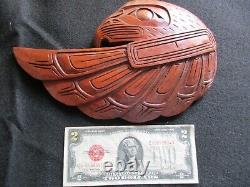 Northwest Coast Classic Design, Hand Carved Eagle Effigy Plaque, Wy-082205447