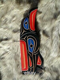Northwest Coast First Nation native art hand carved cedar 23 Eagle, Indigenous