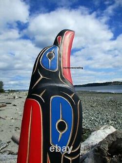 Northwest Coast First Nation native art hand carved cedar 24 Raven Eagle spirit