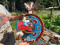 Northwest Coast First Nations native cedar hand carved EAGLE by John Jacobson