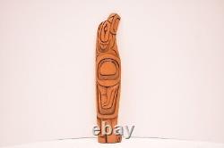 Northwest Coast Squamish Haida hand carved plaque panel hanging Bald EAGLE Totem