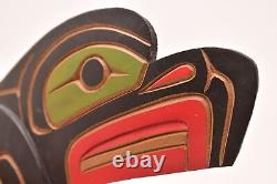 Northwest Coast Squamish Haida hand carved plaque panel hanging Totem Bald EAGLE