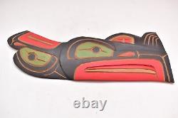 Northwest Coast Squamish Haida hand carved plaque panel hanging Totem Bald EAGLE