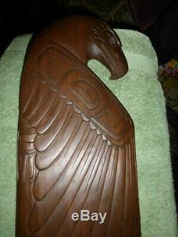 Northwest Coast Squamish Nation Haida deep hand carved Eagle Carving