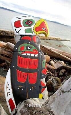 Northwest Coast native First Nation hand carved Eagle, Authentic Indigenous art